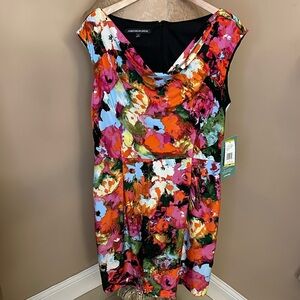 Jones Wear Multicolored Floral Sleeveless Cowl Neck
Mini Dress Women's Size 14